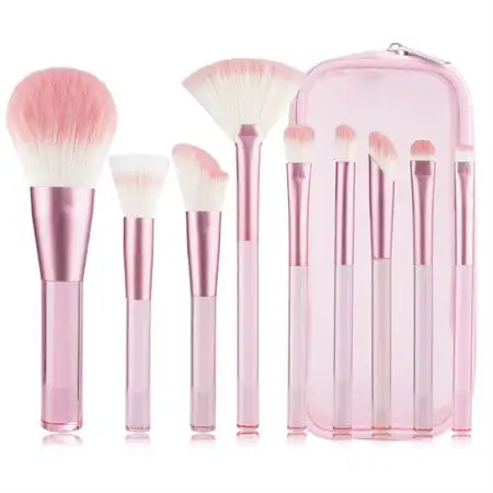 Technique PRO Translucent Perfection Makeup Børste Sæt - 9 Makeupbørster med taske (PINK)