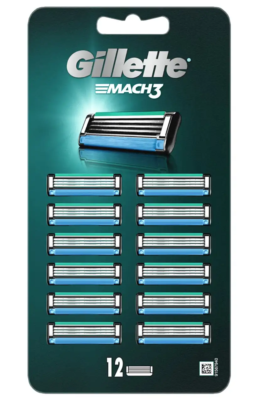 Gillette Mach3 Vertical Razor Blade Refills 12 stk