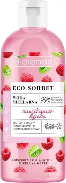 Bielenda Eco Sorbet Raspberry Micellar Water Moisturizing And Soothing 500 ml