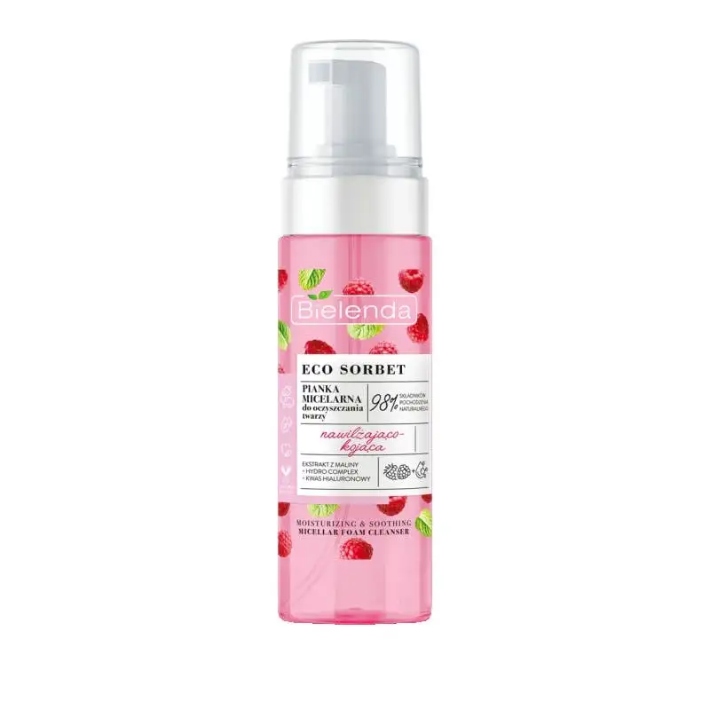 Bielenda Eco Sorbet Raspberry Micellar Cleansing Foam Moisturizing And Soothing 150 ml