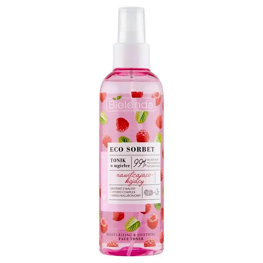 Bielenda Eco Sorbet Raspberry Face Toner Moisturizing And Soothing 200 ml