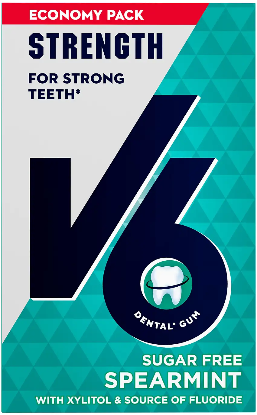 V6 Tyggegummi Strong Teeth Spearmint 70 g