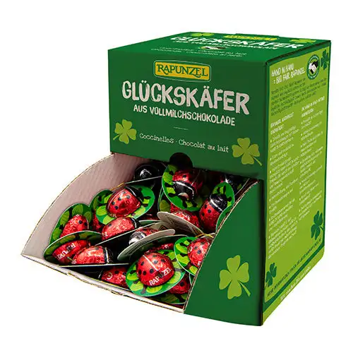 Mariehøns lys chokolade m. trøffelfyld 4,7g Økologisk ca. 170 stk | 800 gr