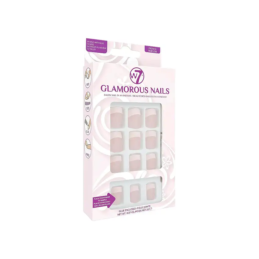 W7 Glamorous Nails Stick On Nails French Timeless 1 stk