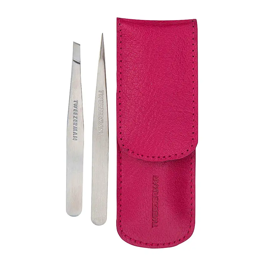 Tweezerman Petite Tweeze Set With Pink Case 3 stk