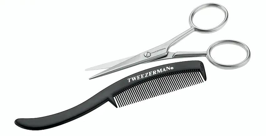 Tweezerman Moustache Scissor & Comb 2 stk