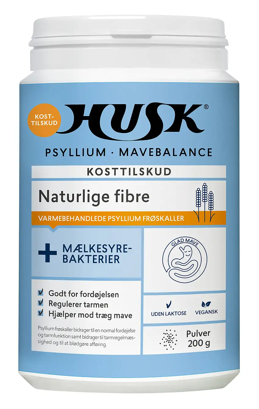 HUSK Psyllium Mavebalance Psyllium Mavebalance + Mælkesyrebakterier 200 g