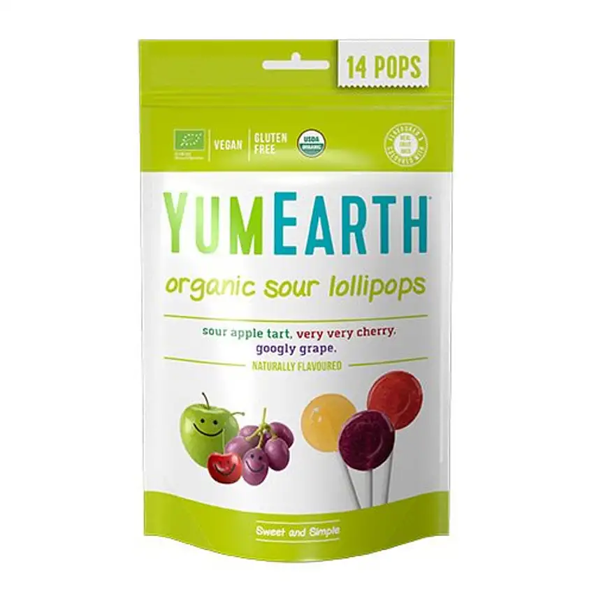 Slikkepinde Ø Yum Earth æble, kirsebær og vindrue 85 g