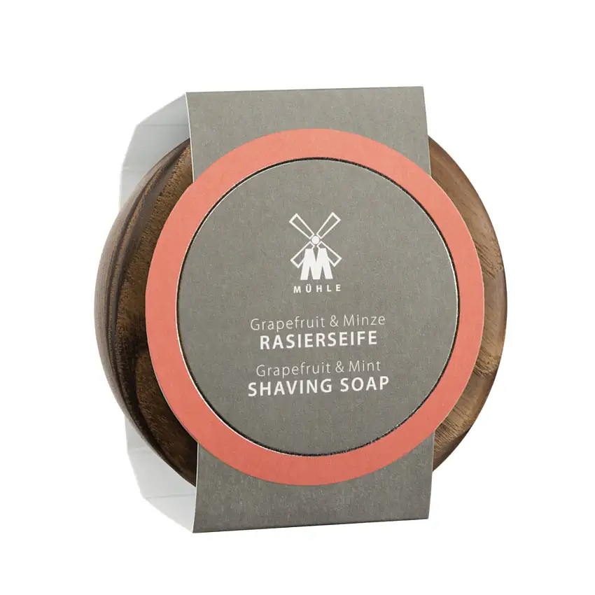 Mühle Shaving Barbersæbe i Træskål Grapefrugt & Mint