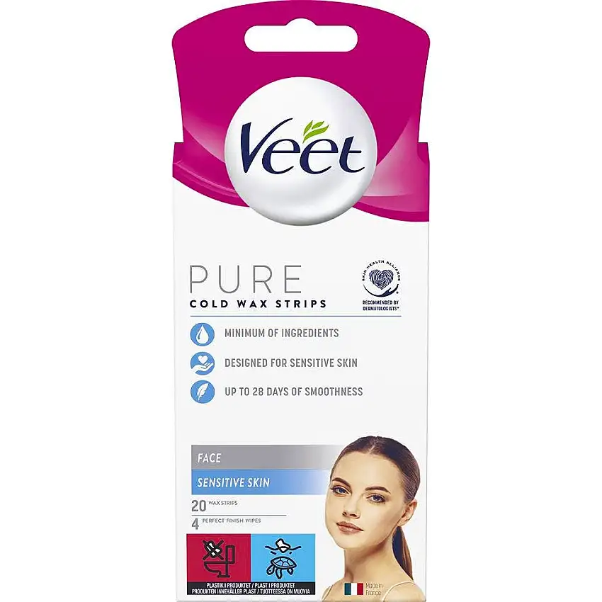 Veet Pure Cold Wax Strips Sensitive Skin 20 stk