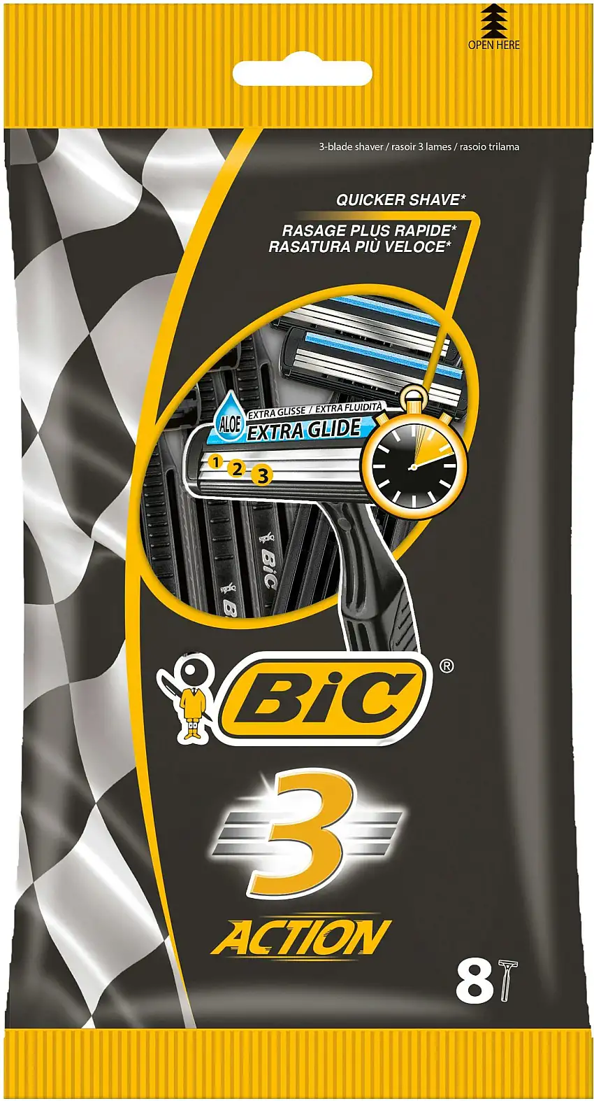 Bic 3 Action Disposable Razors 8 stk