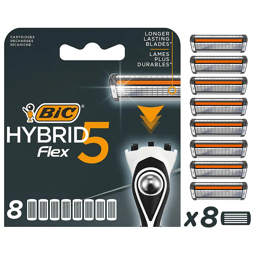 Bic Hybrid 5 Flex Blades 8 stk