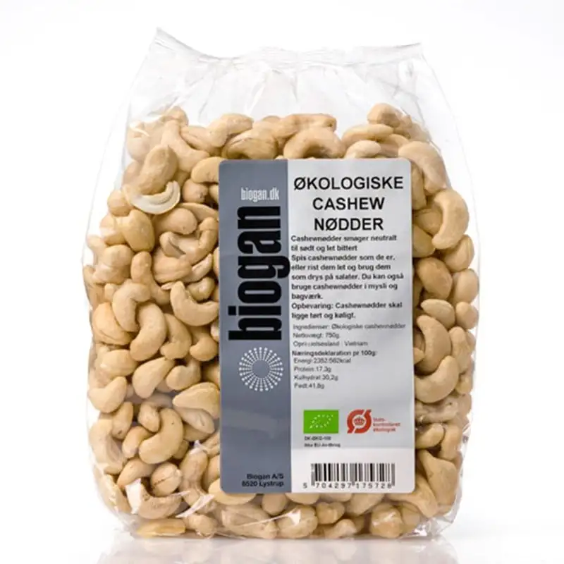 Biogan Cashewnødder Ø (750 gr)