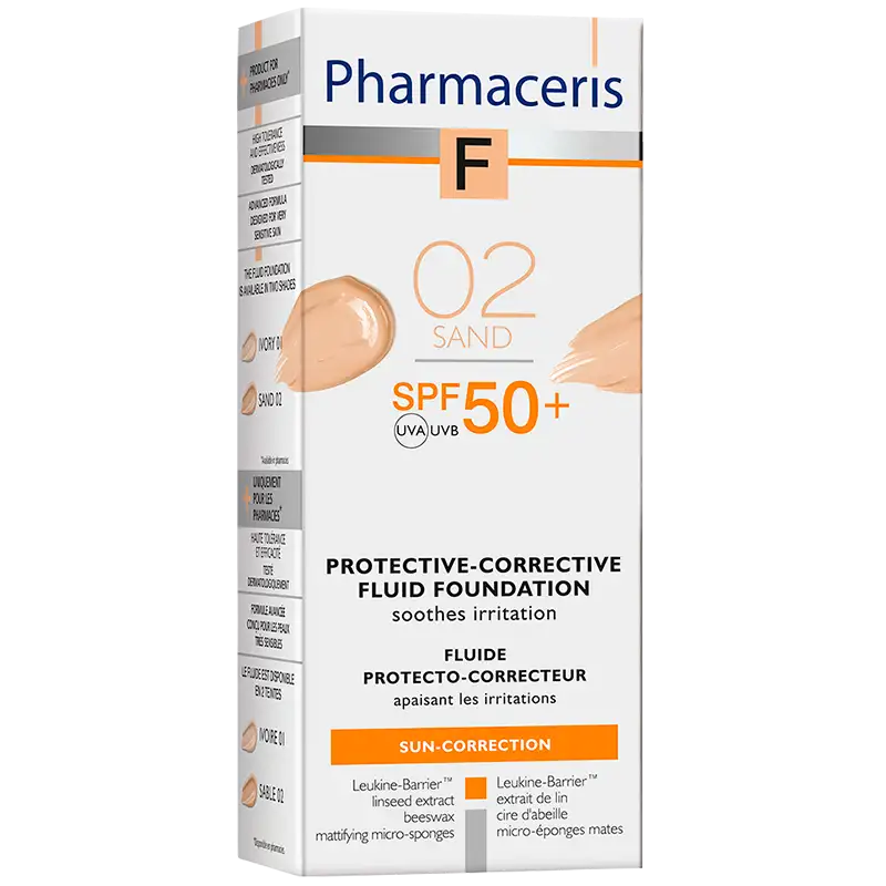Pharmaceris F - Beskyttende Foundation SPF 50+ Sand 02 (30 ml)