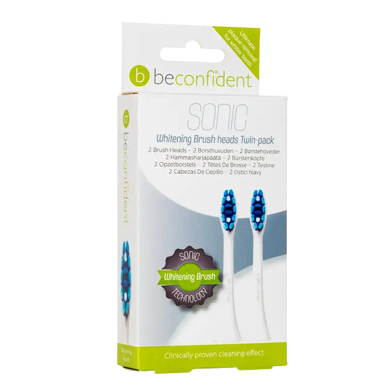 Beconfident Sonic Toothbrush Heads Whitening White (2 stk)