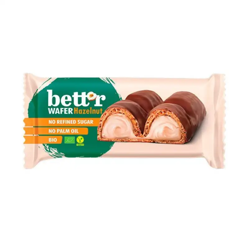 Bett'r - Wafer Hazelnut - Økologisk vaffelbar