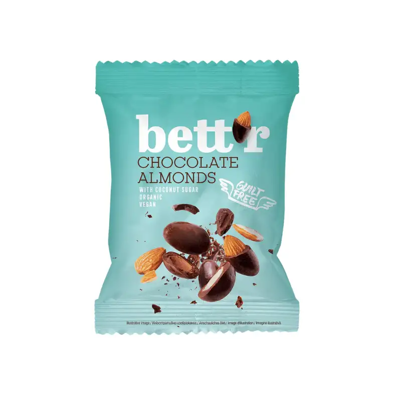 Bett'r - mandler med chokokolade - vegansk - økologiske - 40 g.