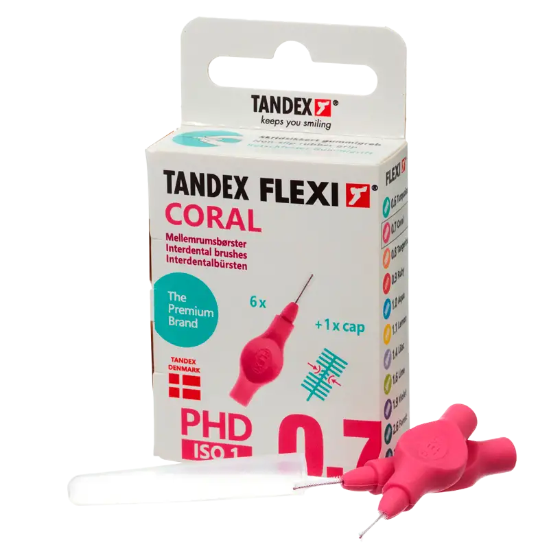 TANDEX Flexi Mellemrumsbørste Coral PHD 0.7/ISO 1 (6 stk)