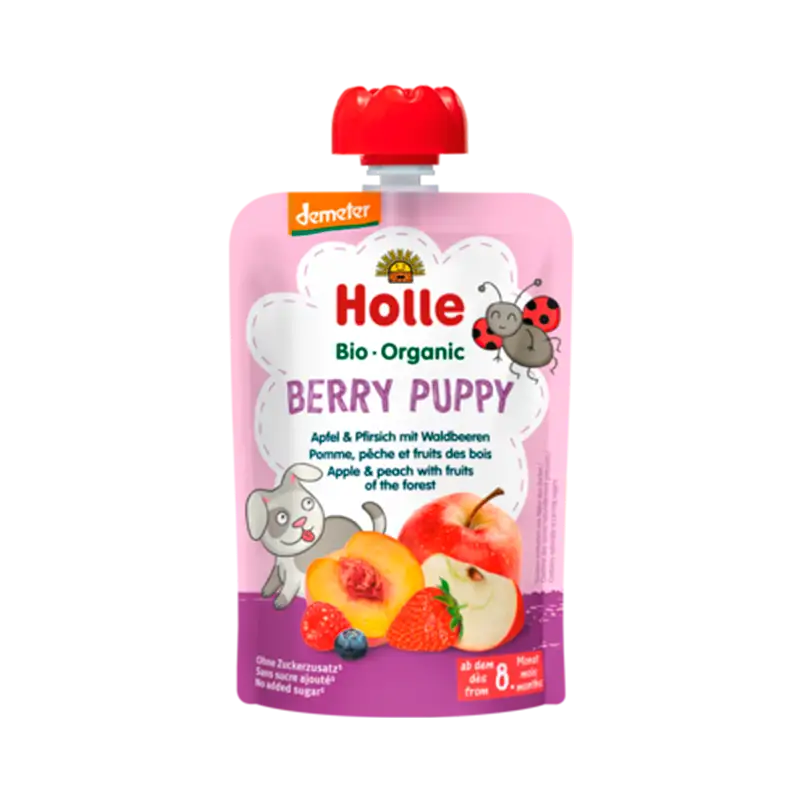 Holle Berry Puppy Æble Fersken & Skovbær Smoothie (100 g)