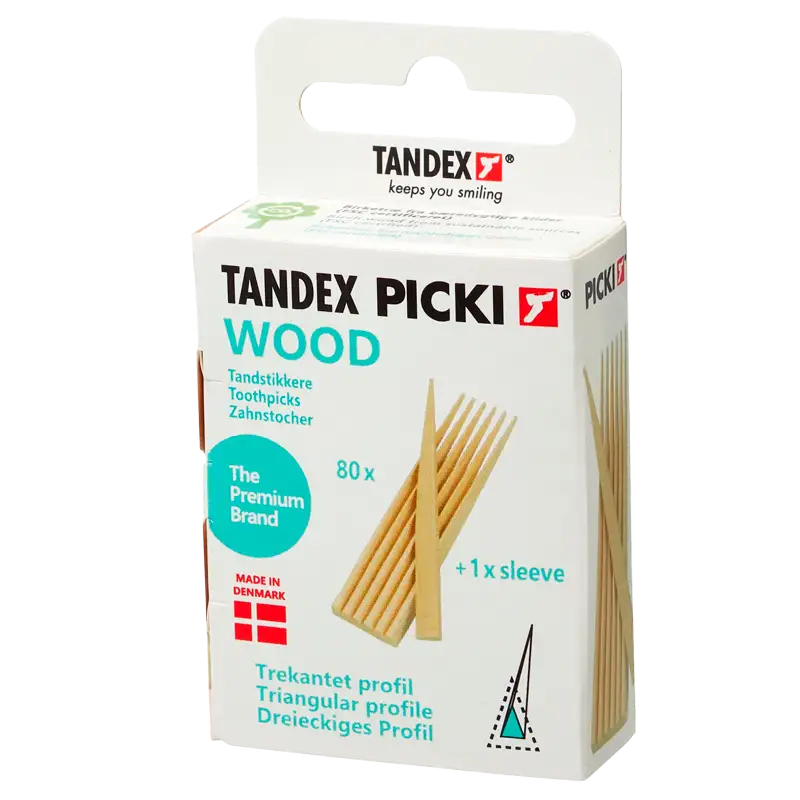 TANDEX Picki Mellemrumsbørste Wood Birk Trekantet (80 stk)