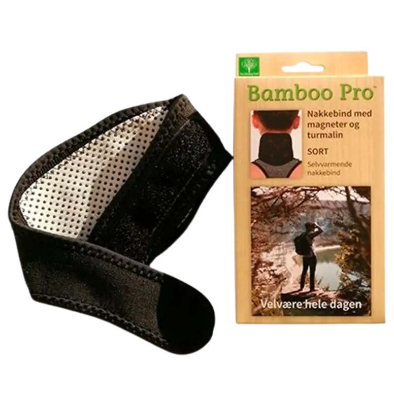 Bamboo Pro Nakkebind, Magnet & Turmalin Sort, OneSize (1 stk)