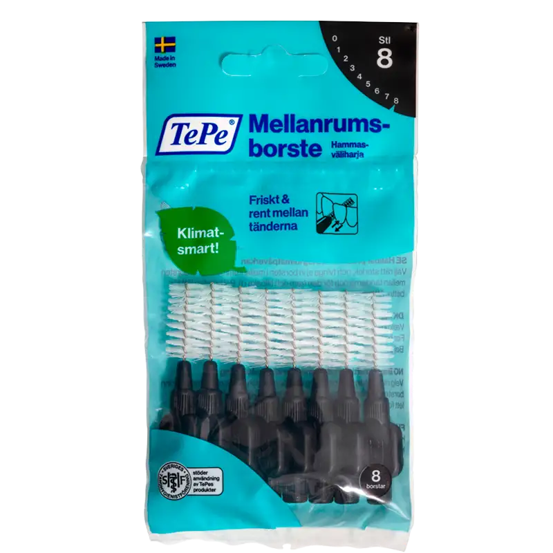 TePe Mellemrumsbørste Sort (8 stk)