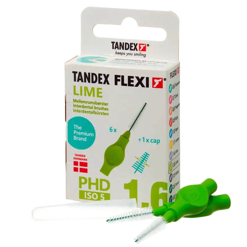 TANDEX Flexi Mellemrumsbørste Lime PHD 1.6/ISO 5 (6 stk)
