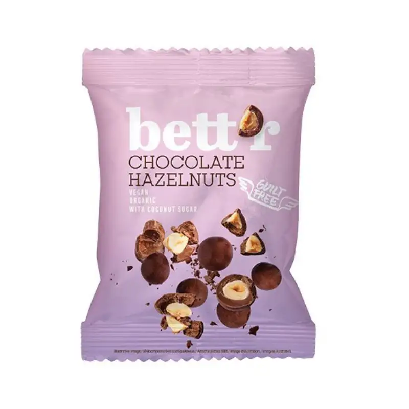 Bett'r - Veganske hasselnødder med chokokolade - økologiske - 40 g.