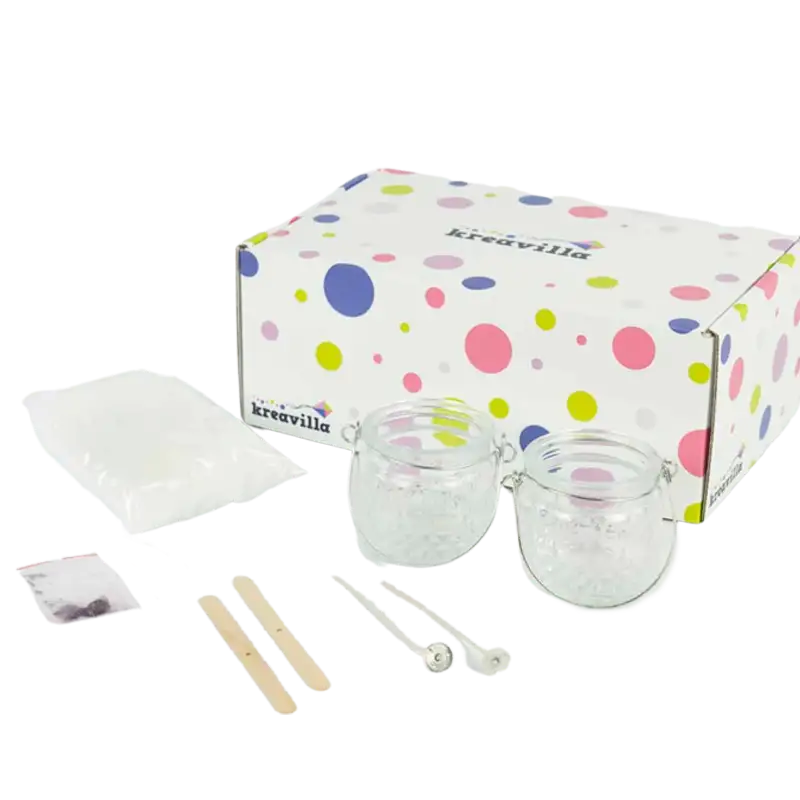 Kreavilla Kreakasse - Stearinlys I Glas Lilla/Pink (1 stk)