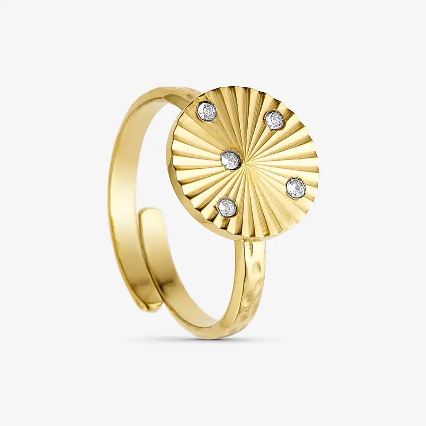 WOLFF JEWELRY -  Sunny Shine Ring - 18 karat guldbelagt (one size)