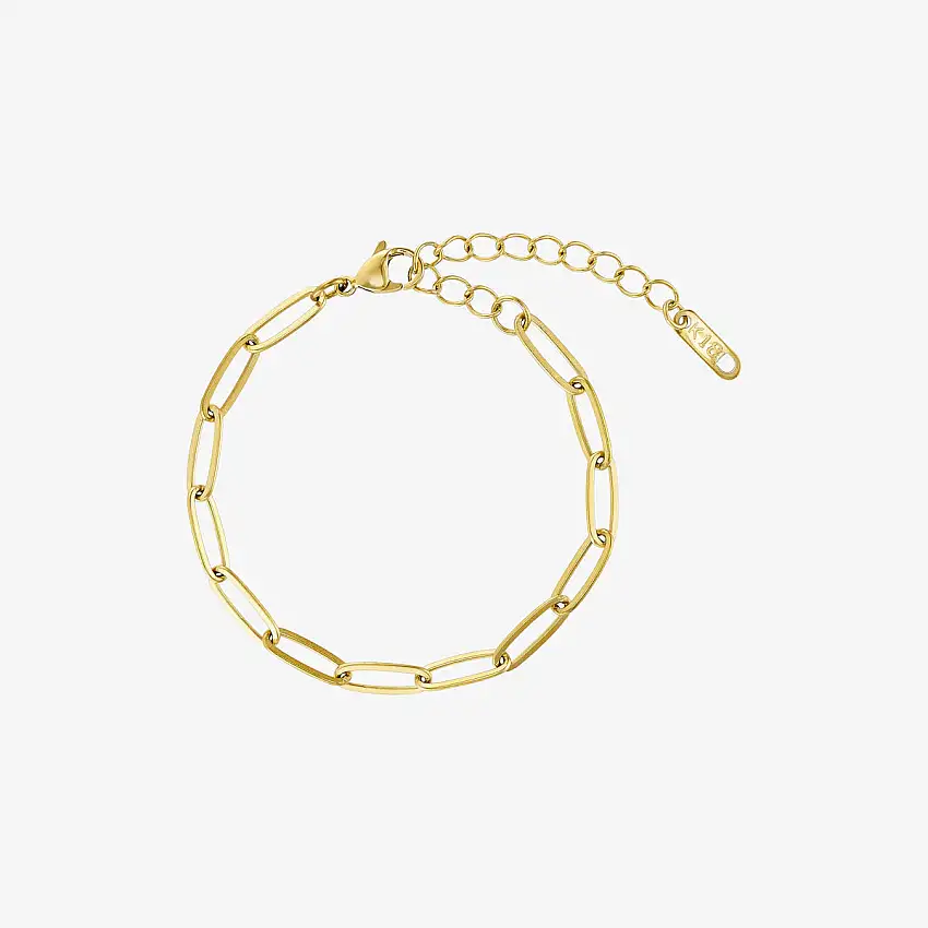 WOLFF JEWELRY -  Mini Chain Charm Bracelet - 18 karat guldbelagt (Vandfast)