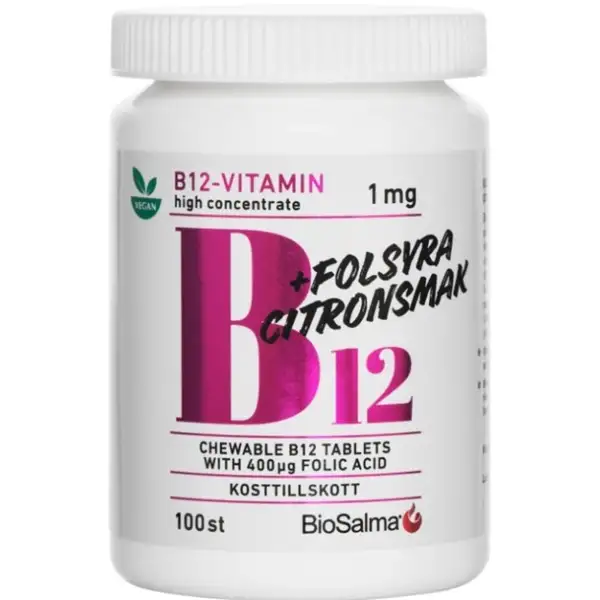 BioSalma B12-vitamin 1mg + folsyra
