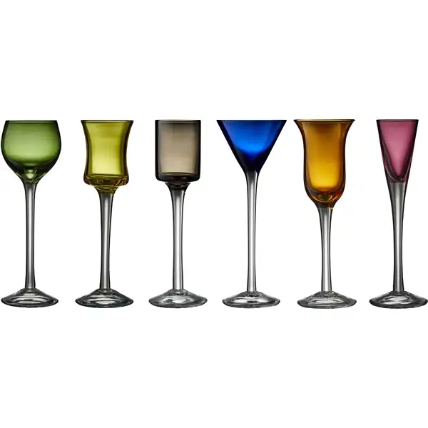 Snapsglas 6-pak Blandede farver