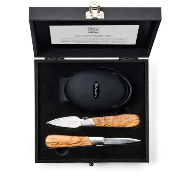 Østers-/muslingeknive Laguiole med silikoneholder