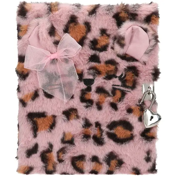 TOPModel Dagbog fluffy m. Hjertelås, lyserød