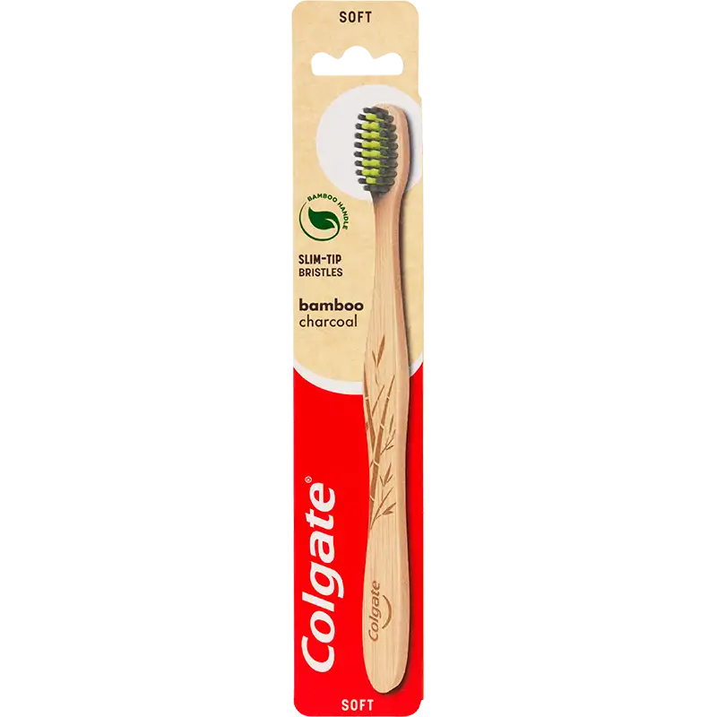 Colgate Bamboo Charcoal Soft Tandbørste (1 stk)