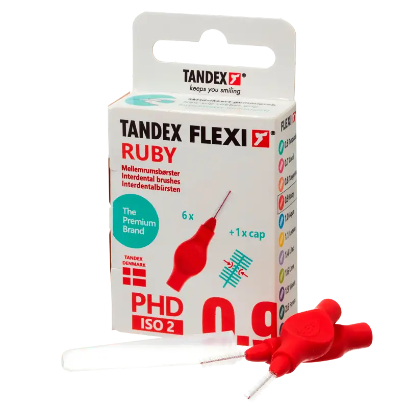 TANDEX Flexi Mellemrumsbørste Ruby PHD 0.9/ISO 2 (6 stk)