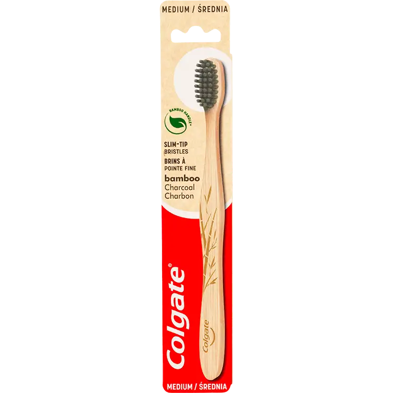 Colgate Bamboo Charcoal Medium Tandbørste (1 stk)