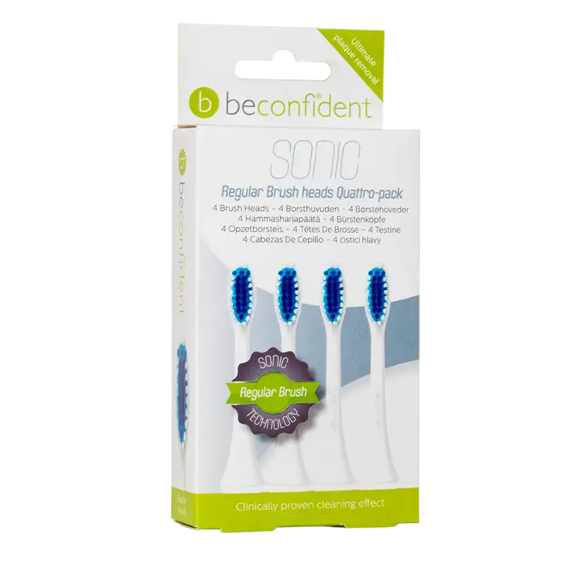 Beconfident Sonic Toothbrush Heads Regular White (4 stk)