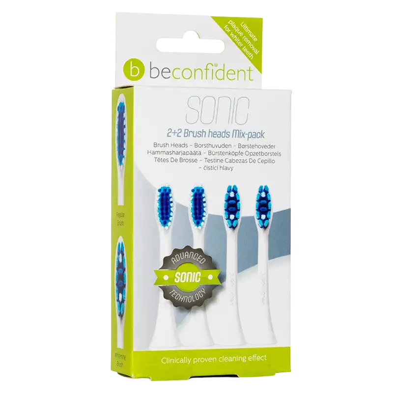 Beconfident Sonic Toothbrush Heads Mix Pack White (2 x 2 stk)