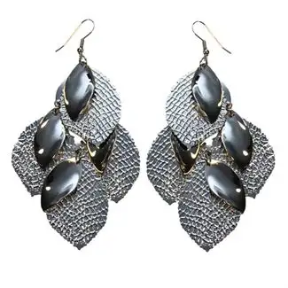 Øreringe sæt sølv Blad mix (U)