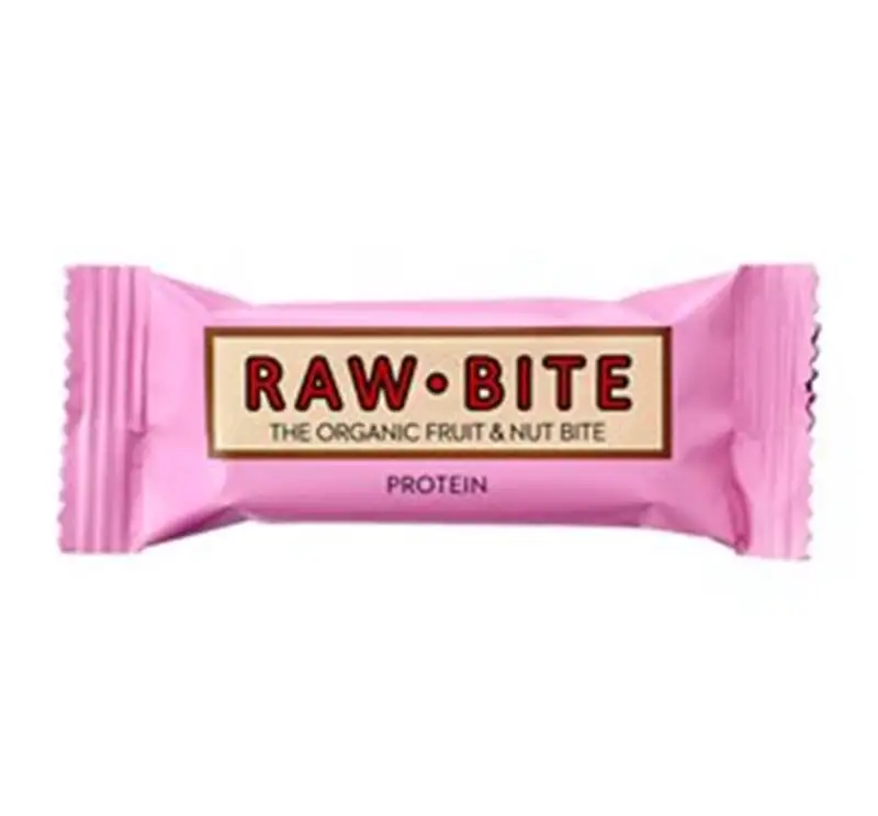 Rawbite Protein - Laktose- og glutenfri frugt- og nøddebar Ø (50 gr)