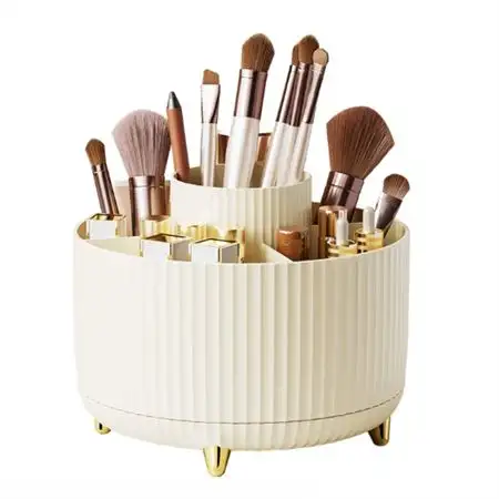 UNIQ Roterende Makeup Organizer til makeupbørster og beauty - Creme Hvid