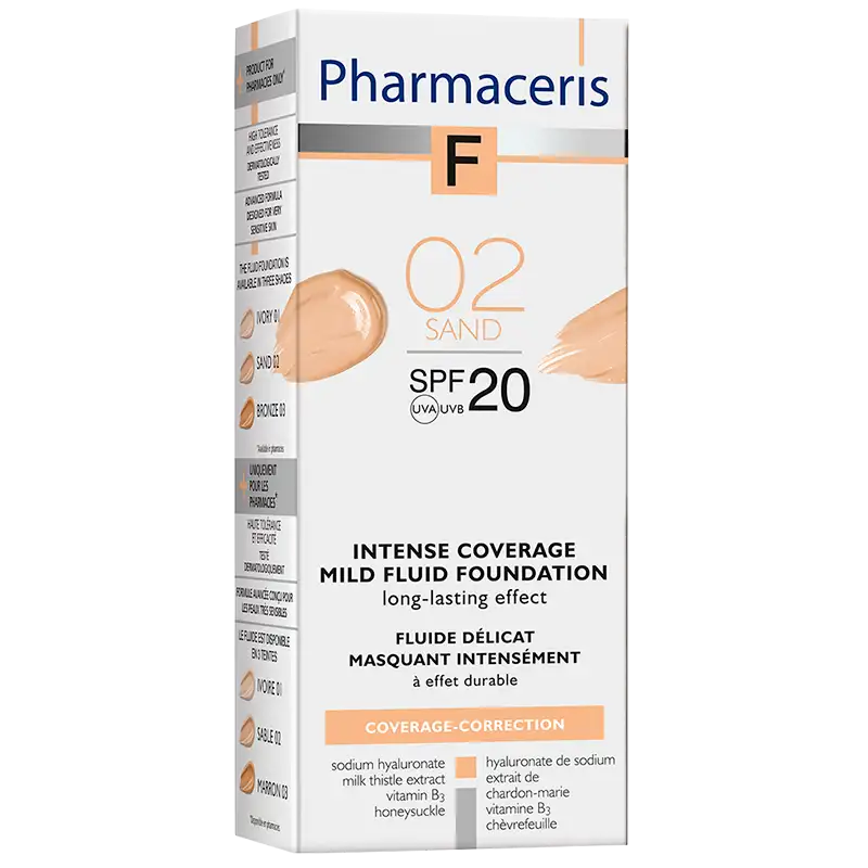 Pharmaceris F - Intensivt Dækkende Foundation SPF 20 Sand 02 (30 ml)