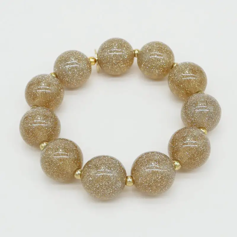 Scrunchie is Back - Bichou (Scrunchie + armbånd) - Guld glimmer