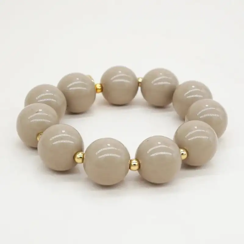 Scrunchie is Back - Bichou (Scrunchie + armbånd) - Beige og Guld