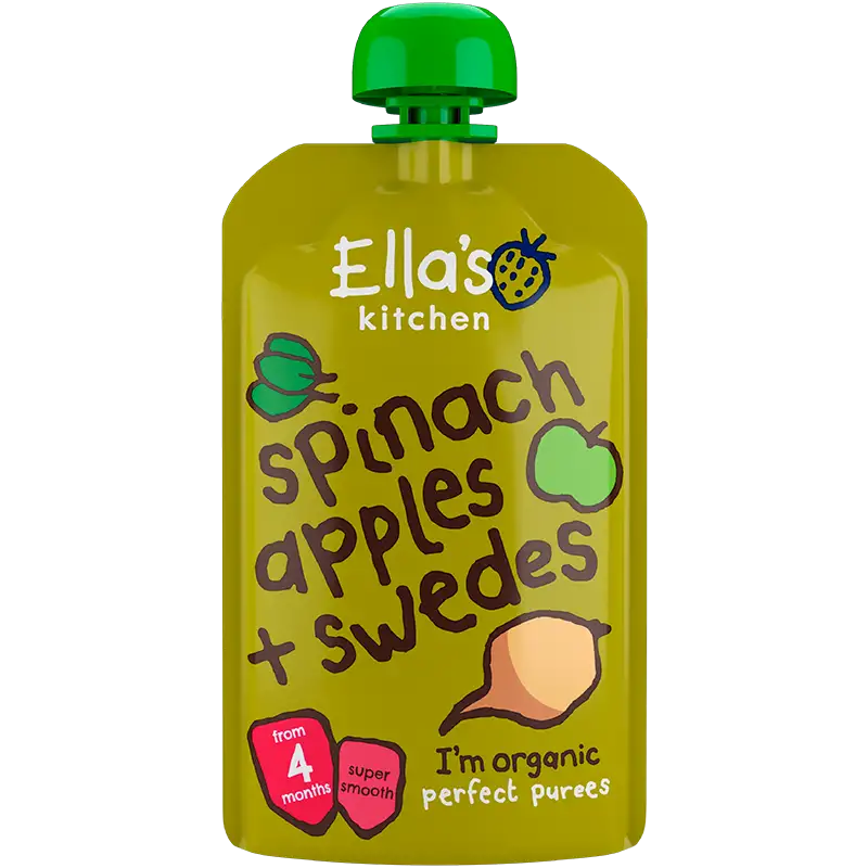 Ellas Kitchen Babymos Spinat/Æble/Kålroer Ø 4 Mdr (120 gr)