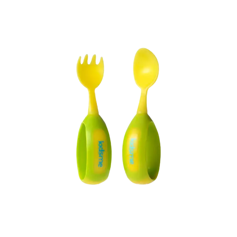 Kidsme Ske & Gaffel Lime (1 sæt)