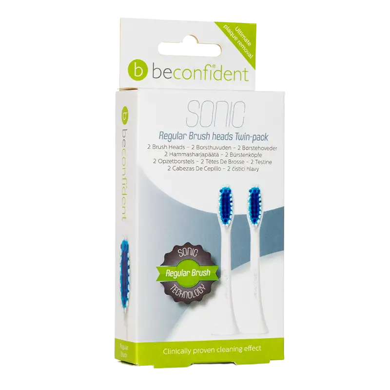 Beconfident Sonic Toothbrush Heads Regular White (2 stk)