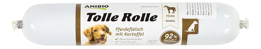 Anibio Tolle Rolle skærepølse m. hest, 91% kød - 400g.